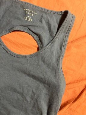 American Eagle Outfitters Charcoal Gray Racerback Tank